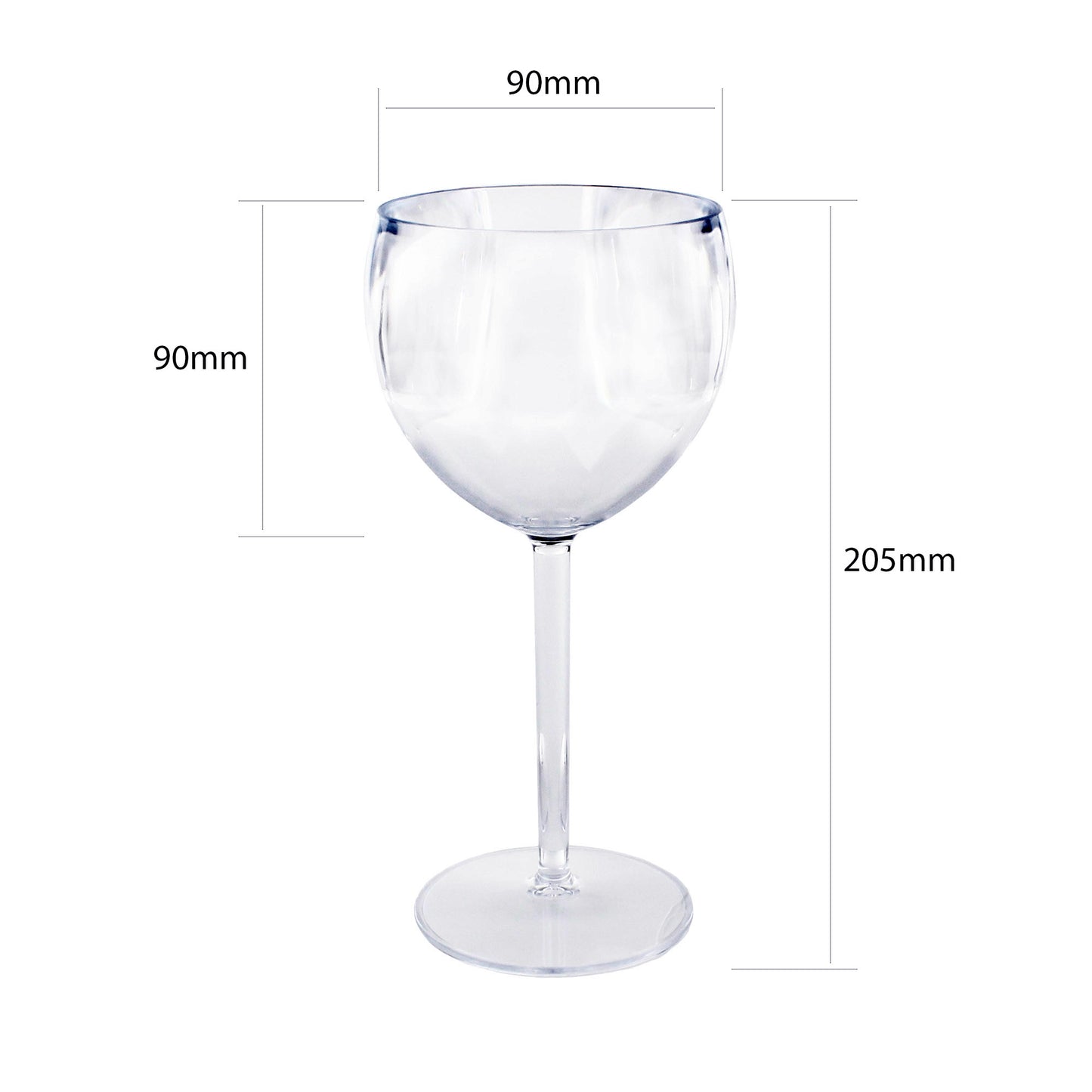 12 x Clear Plastic Reusable Gin Glasses 400ml