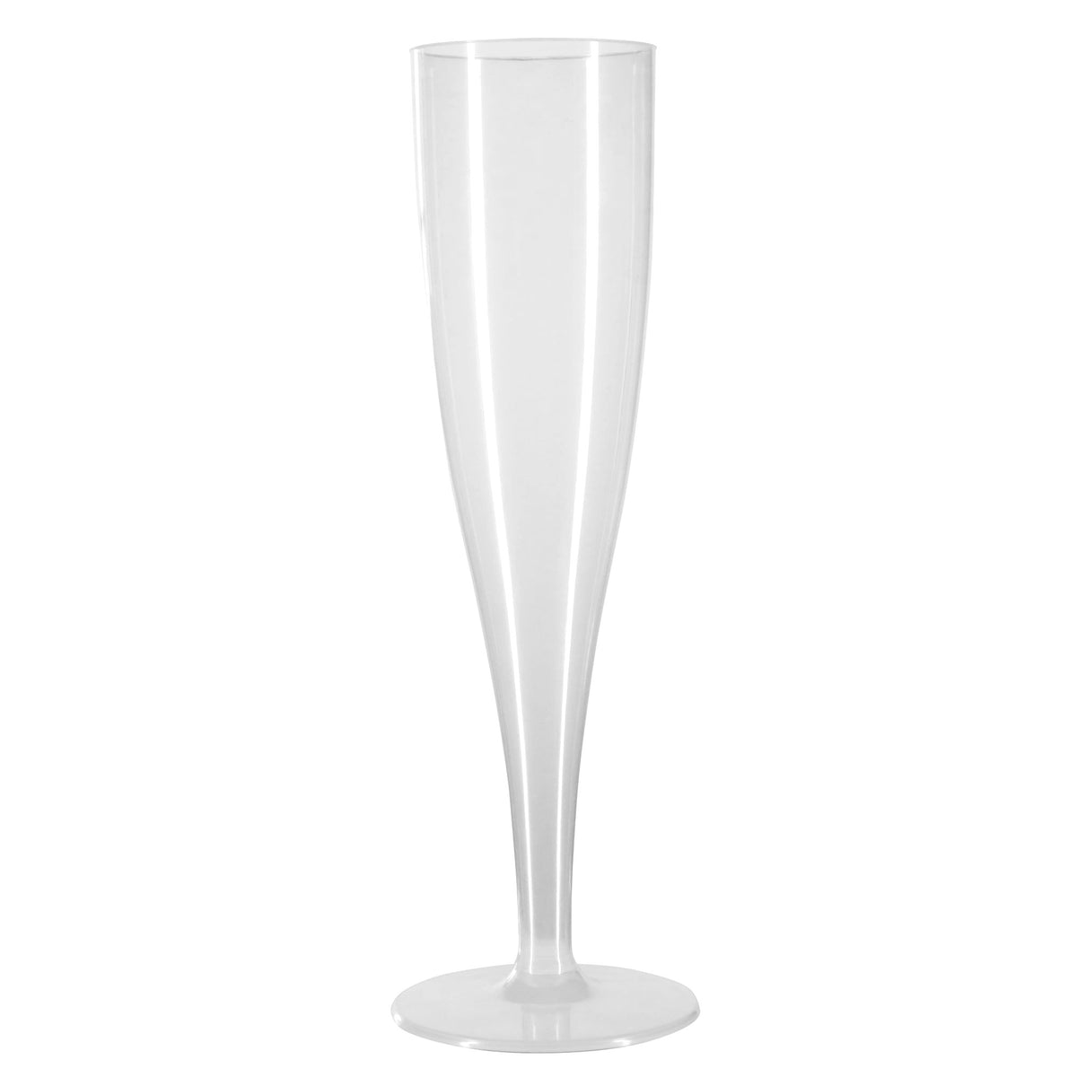 50 x Colourless Biodegradable Plastic Prosecco Champagne Flutes 175ml 6oz