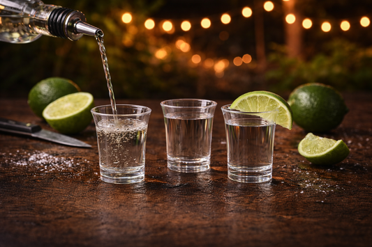10 x Clear Plastic Reusable Shot Glasses 25ml