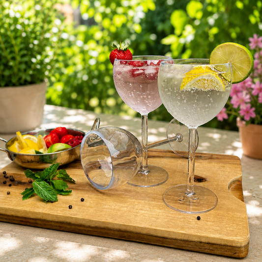 24 x Clear Plastic Reusable Gin Glasses 400ml