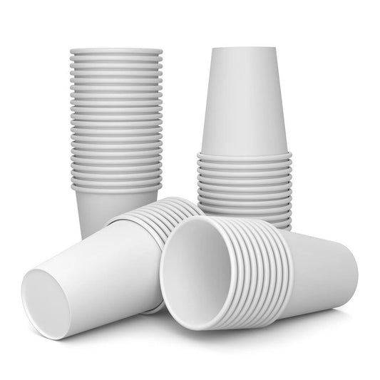 1000 x White Disposable Paper Cups for Tea, Coffee, Hot Drinks 340ml 12oz