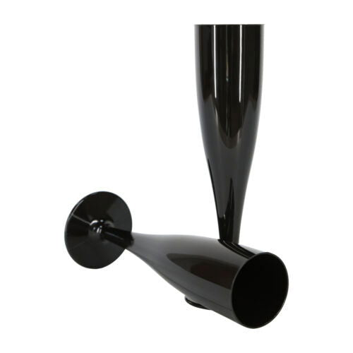10 x Black Disposable Plastic Prosecco Champagne Flutes 175ml 6oz Product Pro Plastics