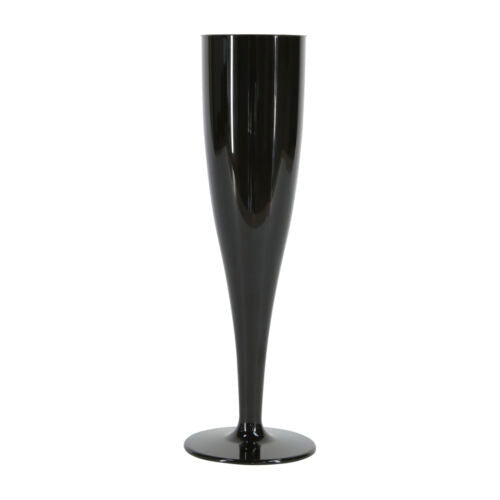 10 x Black Disposable Plastic Prosecco Champagne Flutes 175ml 6oz Product Pro Plastics