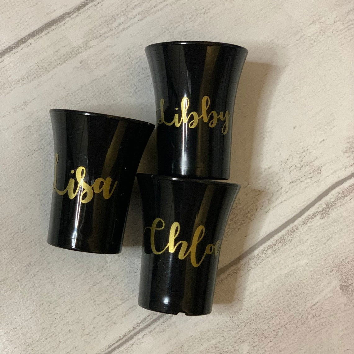 10 x Black Plastic Reusable 25ml Shot Glasses Product Pro Plastics