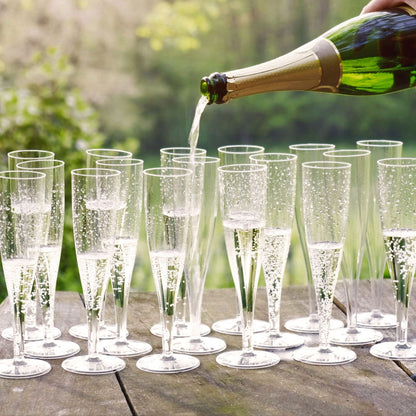 10 x Clear Disposable Plastic Prosecco Champagne Flutes 175ml 6oz Product Pro Plastics