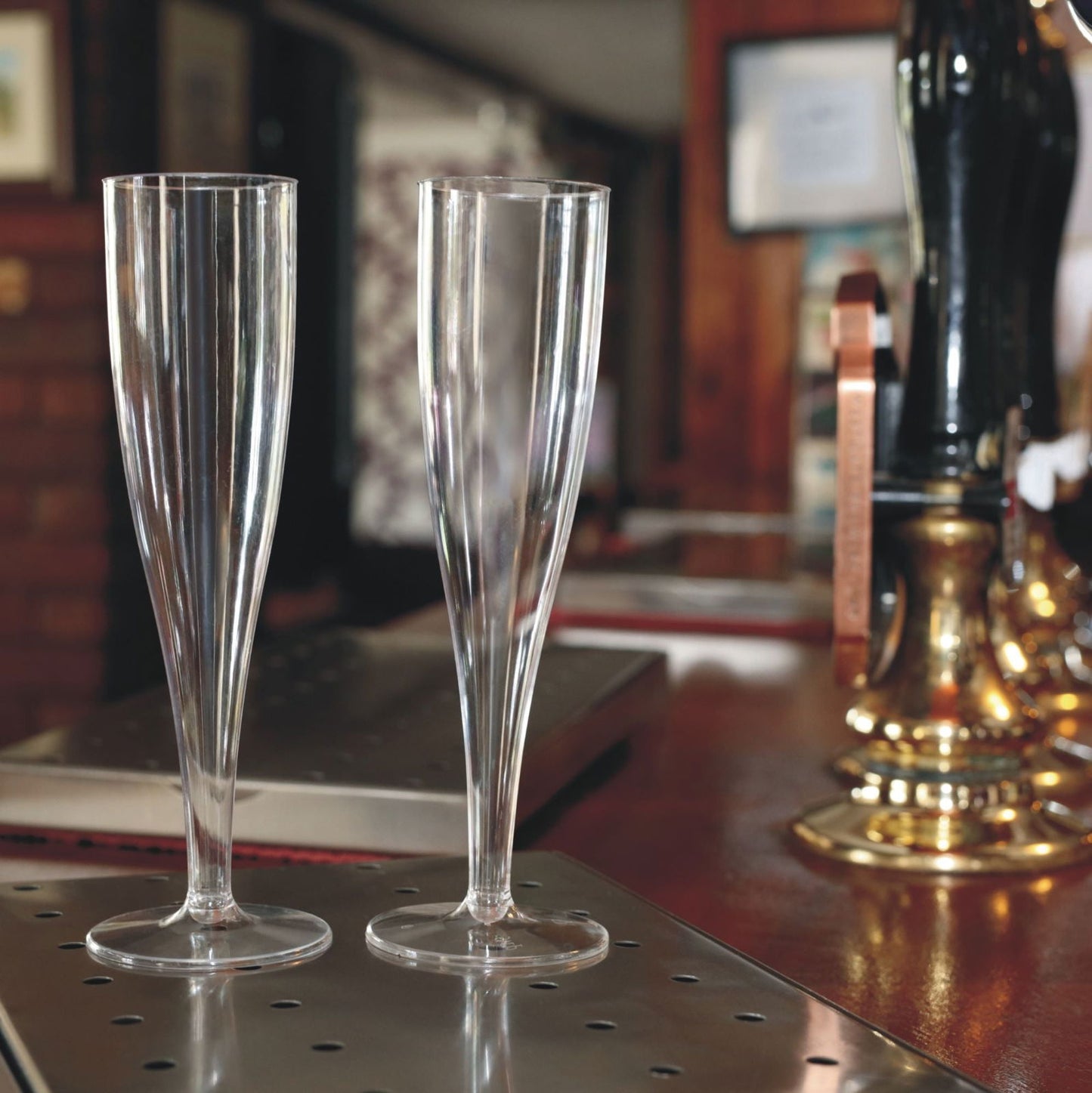 10 x Clear Disposable Plastic Prosecco Champagne Flutes 175ml 6oz Product Pro Plastics