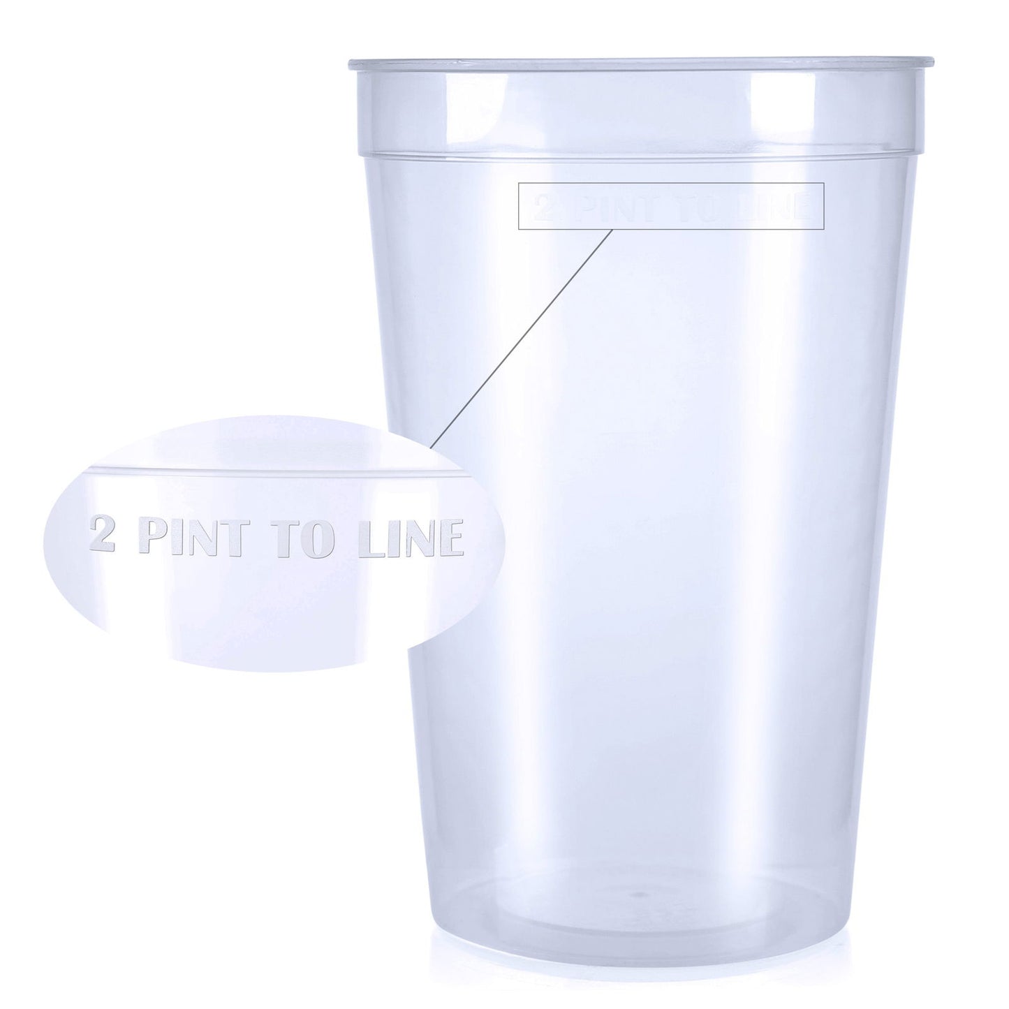 10 x Clear Plastic Reusable 2 Pint Glasses 1136ml 40oz Product Pro Plastics