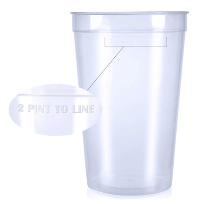 10 x Clear Plastic Reusable 2 Pint Glasses 1136ml 40oz Product Pro Plastics