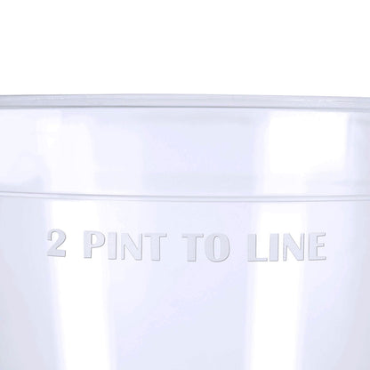 10 x Clear Plastic Reusable 2 Pint Glasses 1136ml 40oz Product Pro Plastics