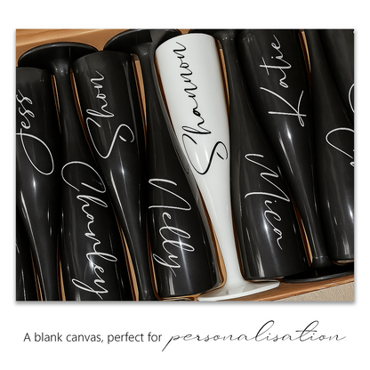 10 x Bridal Pack Plastic Prosecco Flutes 9 Black 1 White