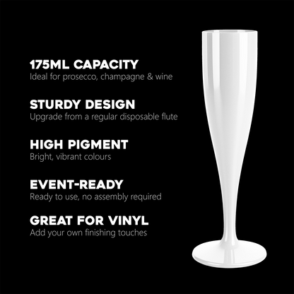 10 x Bridal Pack Plastic Prosecco Flutes 9 Black 1 White