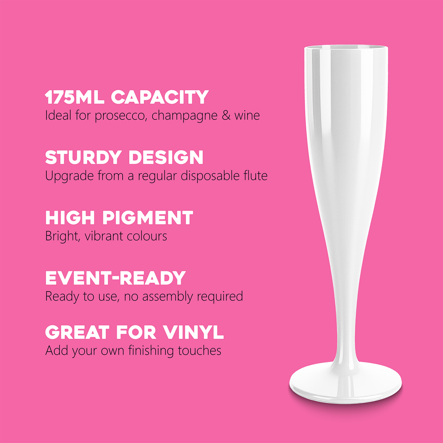 10 x Bridal Pack Plastic Prosecco Flutes 9 Pink 1 White