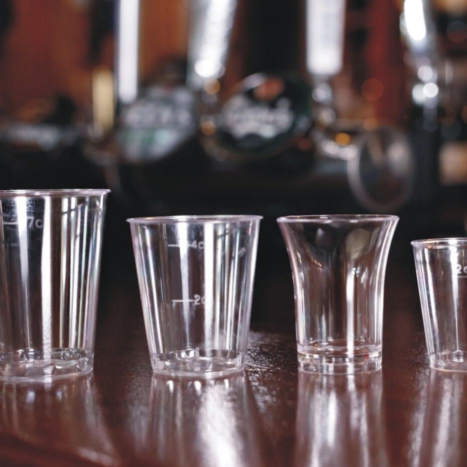 1000 x Clear Plastic Disposable Shot Glasses 50ml