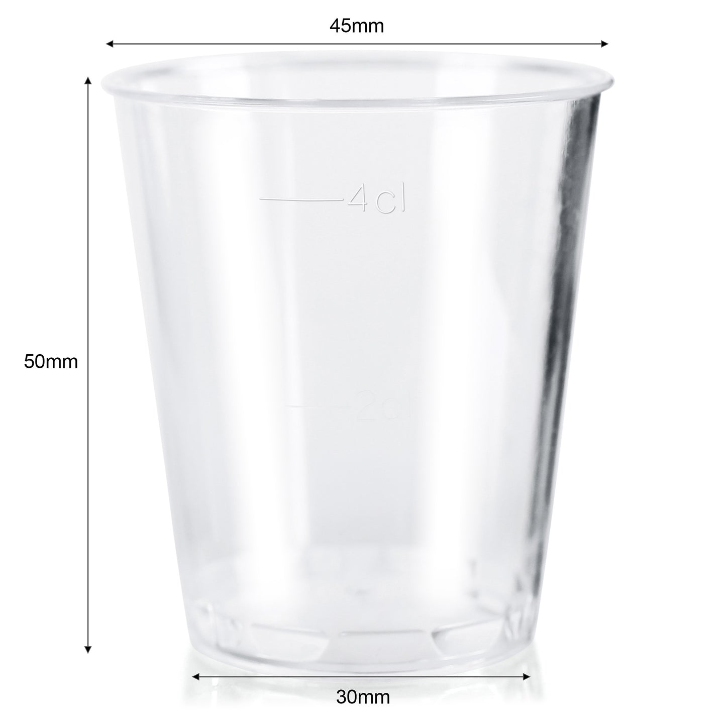 1000 x Clear Plastic Disposable Shot Glasses 50ml