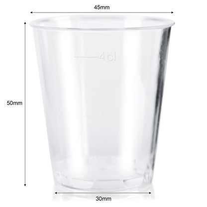 500 x Clear Plastic Disposable Shot Glasses 50ml