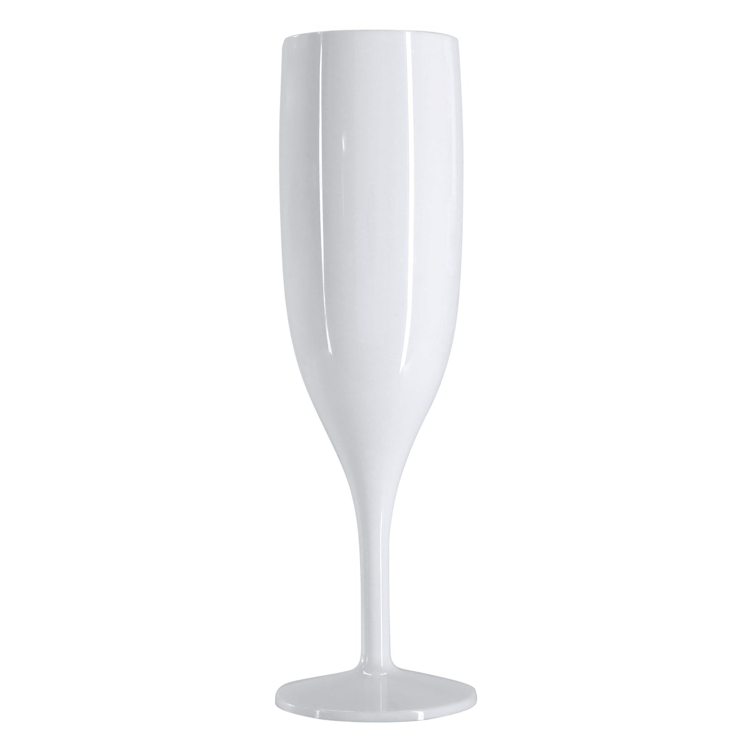 48 x White Reusable Plastic Prosecco Champagne Flutes 175ml 6oz