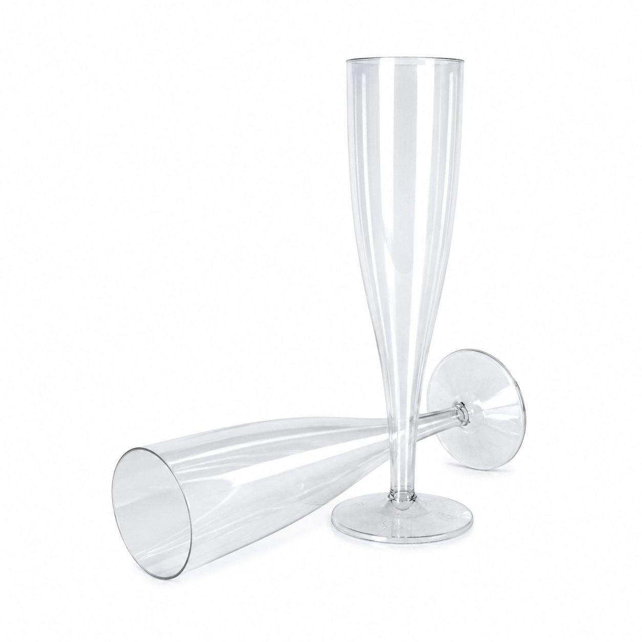 20 x Clear Plastic Prosecco Champagne Flutes 175ml 6oz