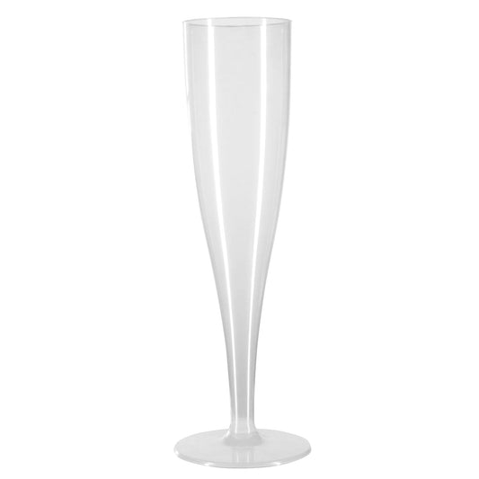 50 x Colourless Biodegradable Plastic Prosecco Champagne Flutes 175ml 6oz