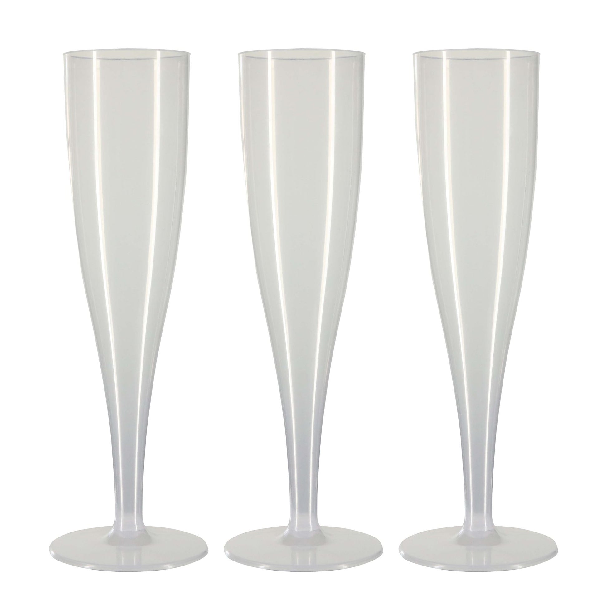 20 x Colourless Biodegradable Plastic Prosecco Flutes 175ml 6oz