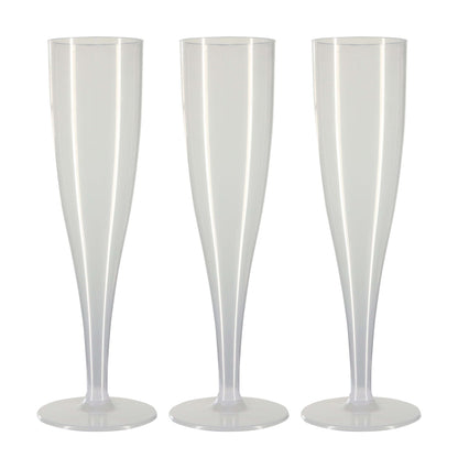 20 x Colourless Biodegradable Plastic Prosecco Flutes 175ml 6oz