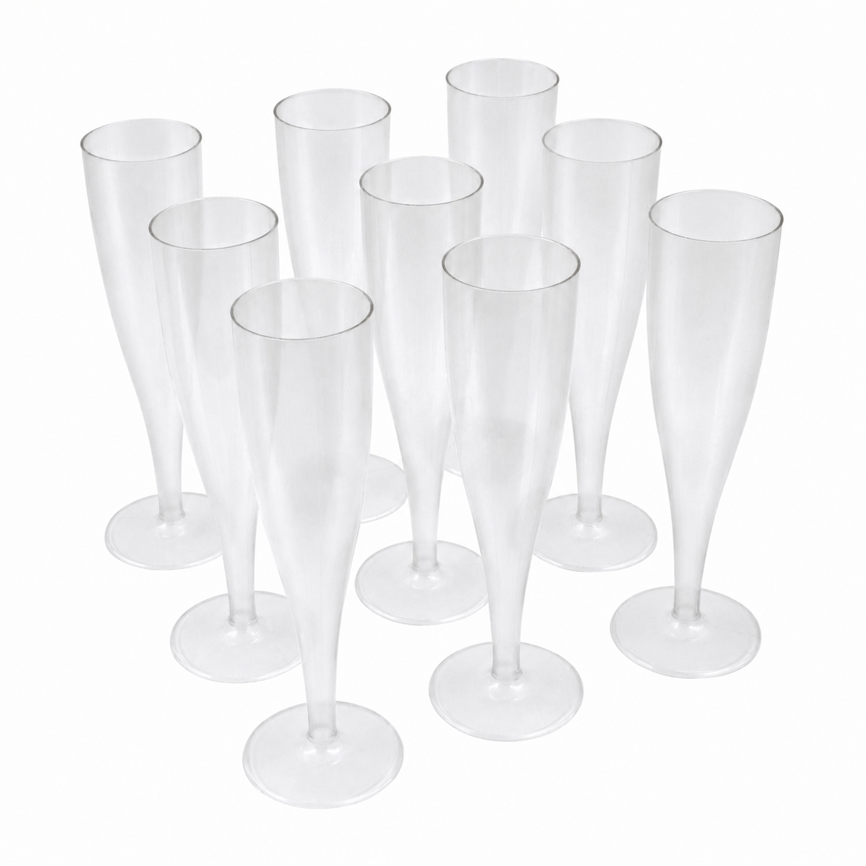 20 x Colourless Biodegradable Plastic Prosecco Champagne Flutes 175ml 6oz