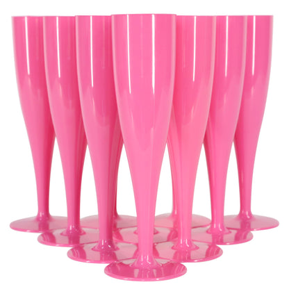 20 x Pink Biodegradable Plastic Prosecco Champagne Flutes 175ml 6oz