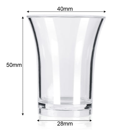 25 x Clear Plastic Reusable Shot Glasses 25ml