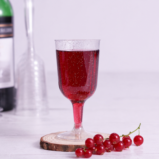 Silver Glitter Plastic Wine Glasses 200ml 7oz
