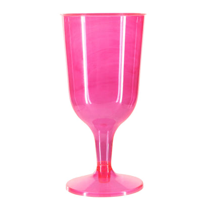 6 x Pink Plastic Wine Glasses 200ml 7oz