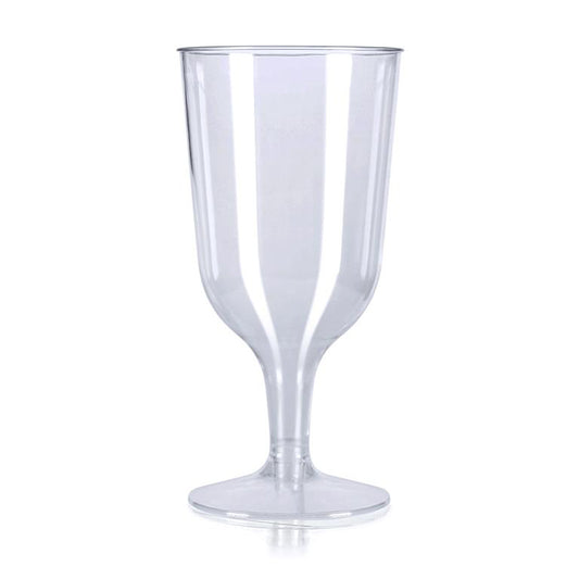 6 x Clear Disposable Wine Glasses 200ml 7oz