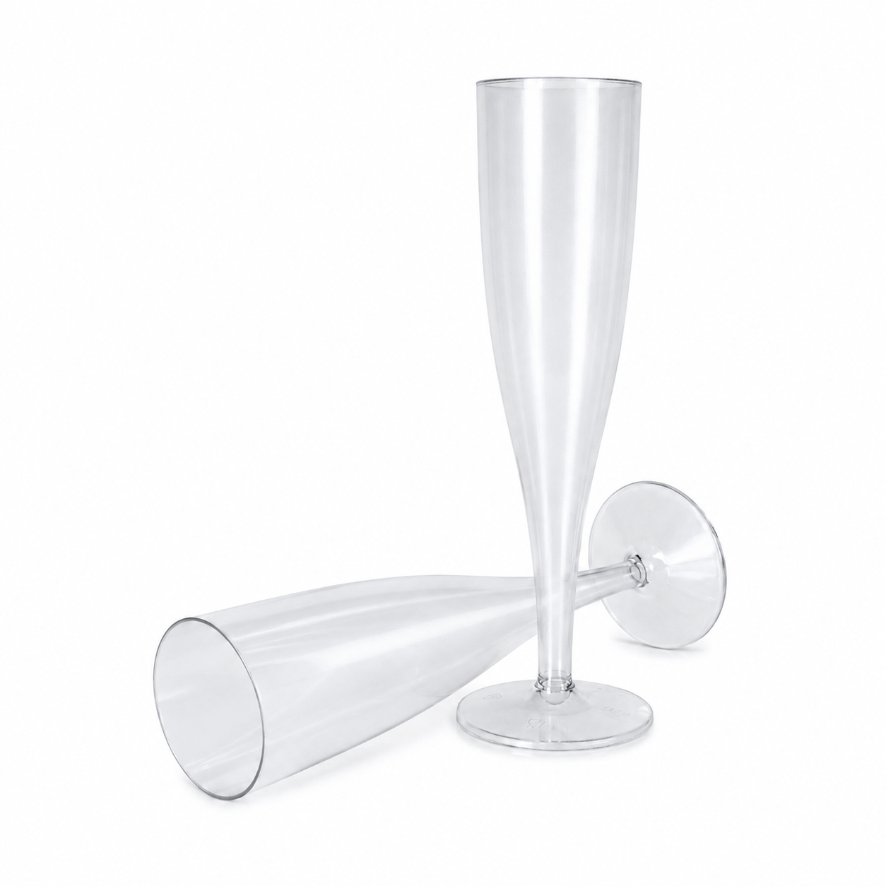 100 x Colourless Biodegradable Plastic Prosecco Champagne Flutes 175ml 6oz