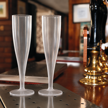 20 x Colourless Biodegradable Plastic Prosecco Champagne Flutes 175ml 6oz