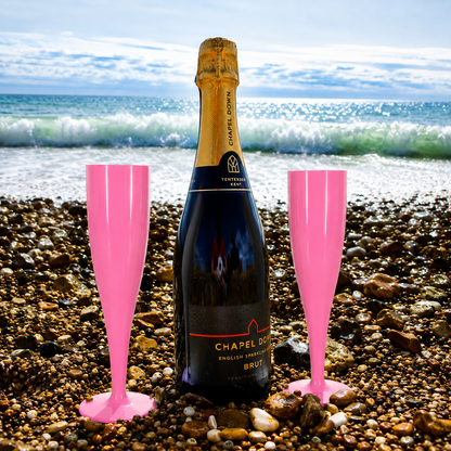 10 x Bridal Pack Plastic Prosecco Flutes 9 Pink 1 White