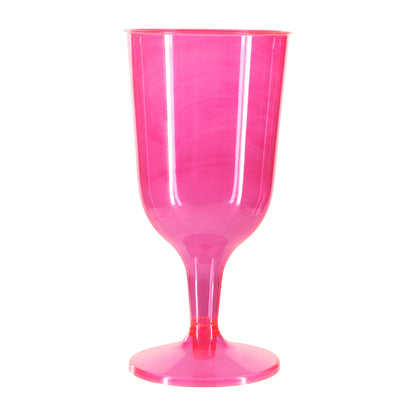 24 x Disposable Pink Wine Glasses - 2 Piece - Party, Hen Do, BBQ