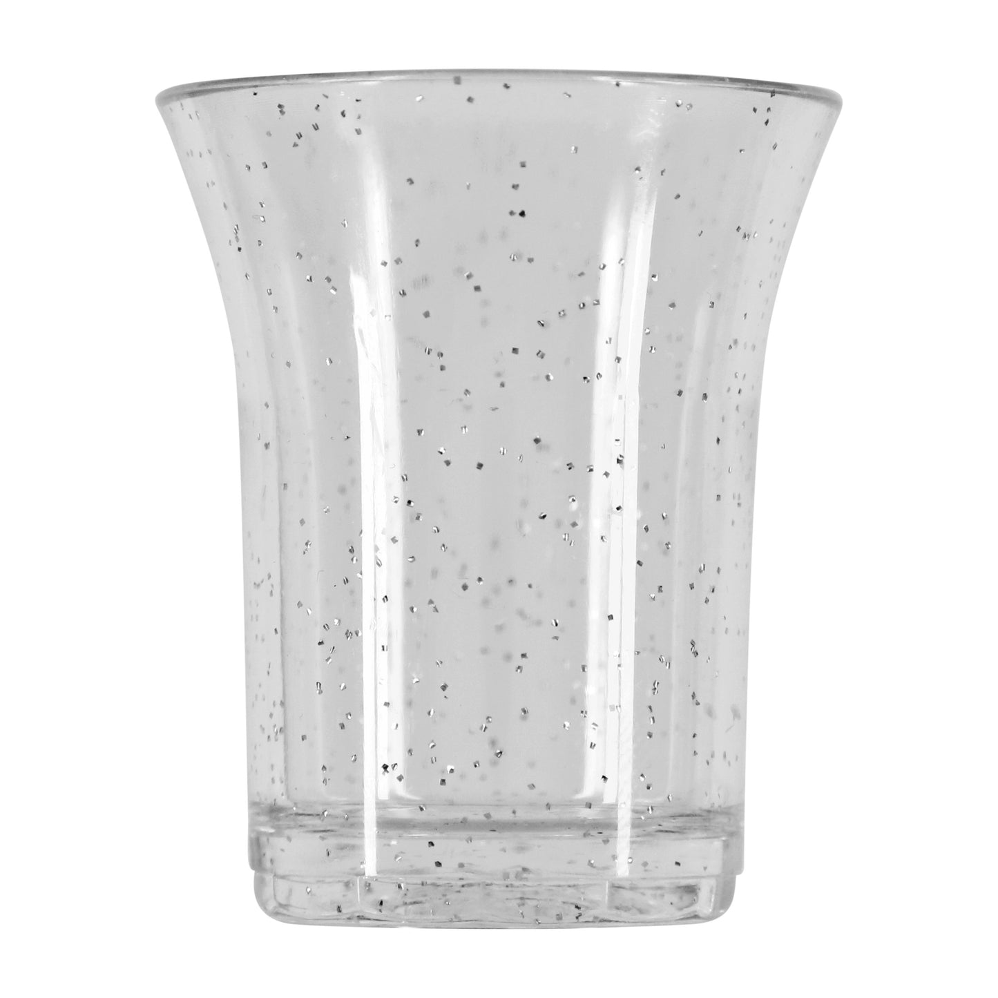 80 x Party Pack Glasses Gold & Silver Glitter (40 Disposable flutes 40 Shot Glasses)