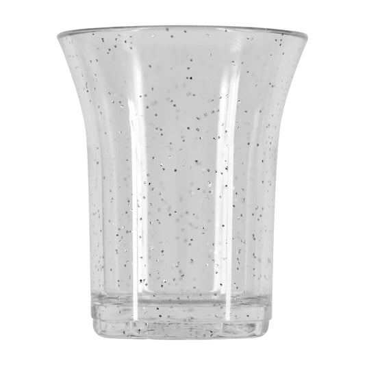 80 x Party Pack Glasses Gold & Silver Glitter (40 Disposable flutes 40 Shot Glasses)