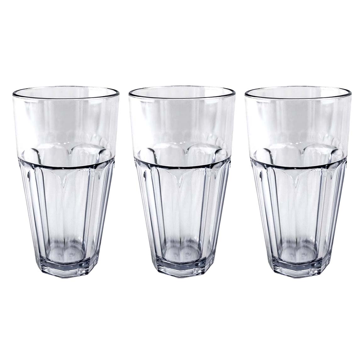 6 x Clear Plastic Tumbler Cups 590ml 20oz