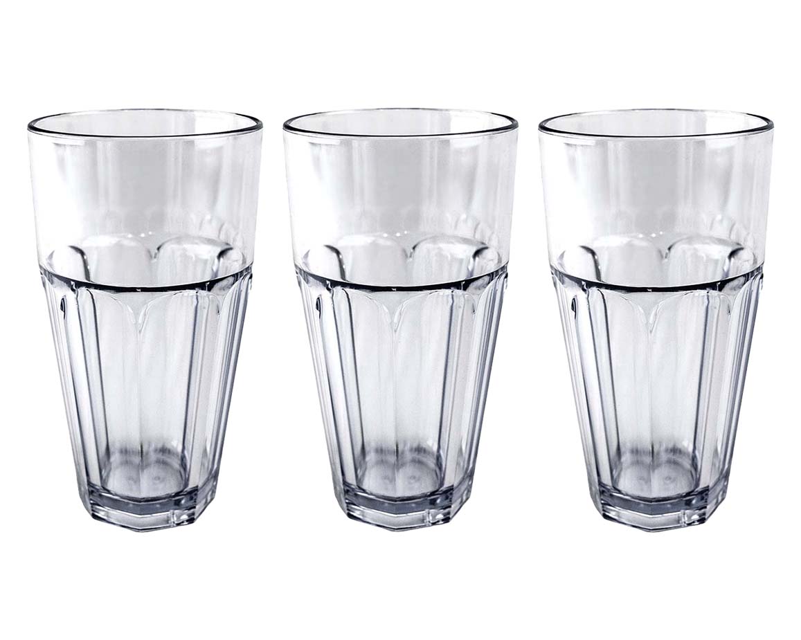 6 x Clear Plastic Tumbler Cups 590ml 20oz