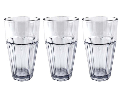 6 x Clear Plastic Tumbler Cups 590ml 20oz