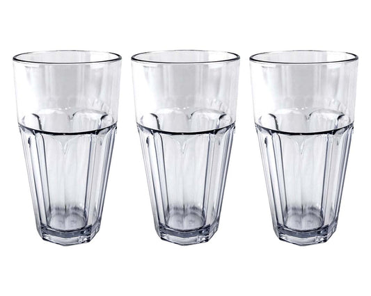 4 x Clear Plastic Reusable Tumbler Cups 20oz 590ml