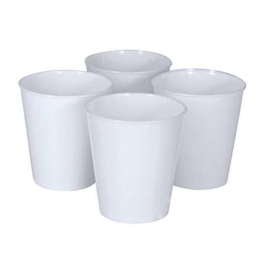 36 x White Plastic Biodegradable Shot Glasses 30ml