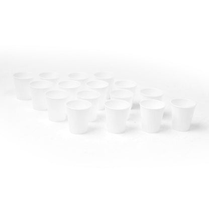 36 x White Plastic Biodegradable Shot Glasses 30ml