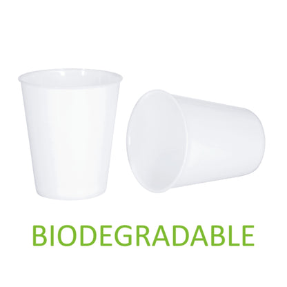 50 x White Plastic Biodegradable Shot Glasses 50ml