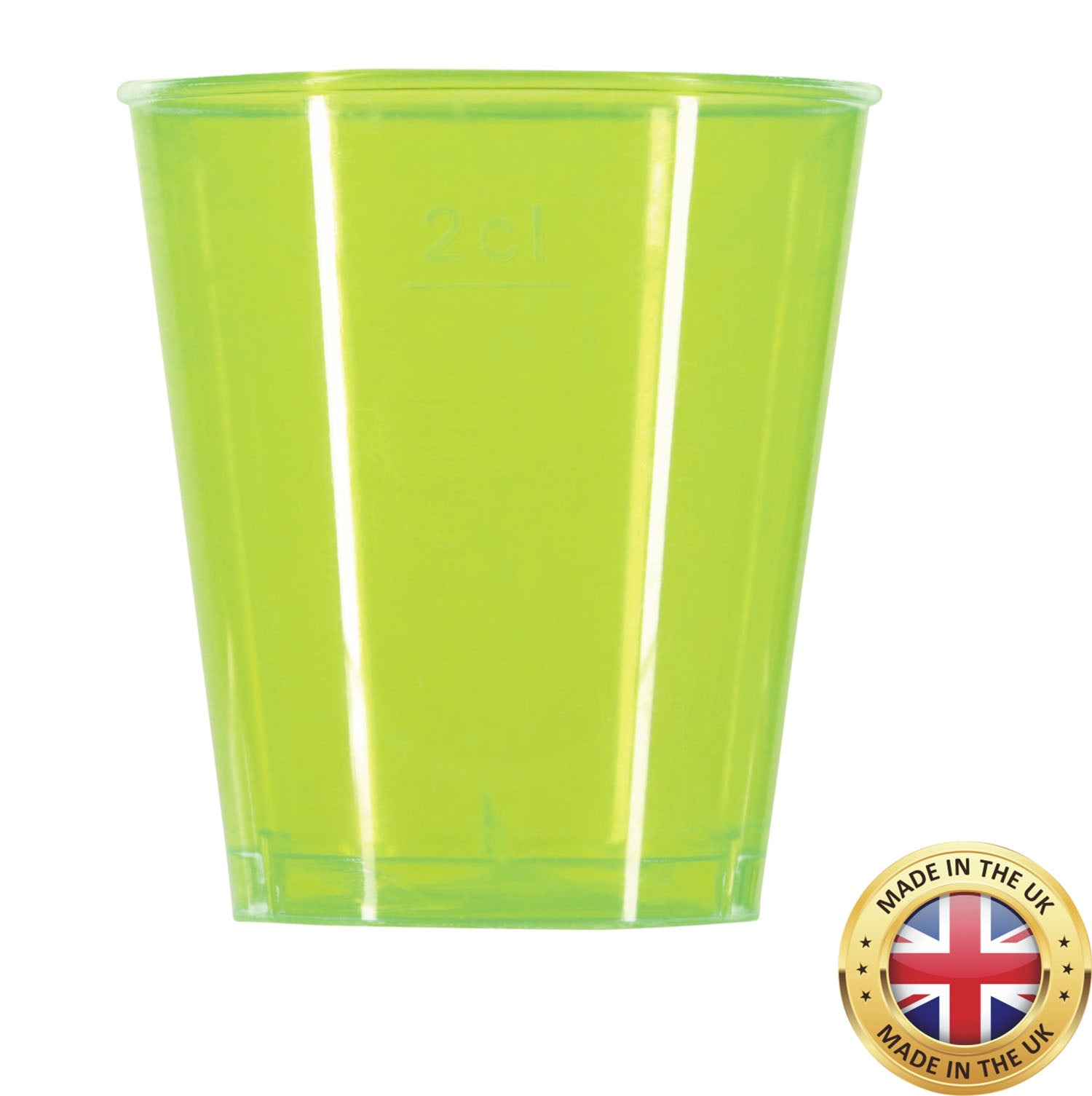 72 x Neon Plastic Disposable Shot Glasses 3cl 30ml