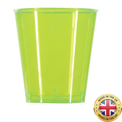 72 x Neon Plastic Disposable Shot Glasses 3cl 30ml