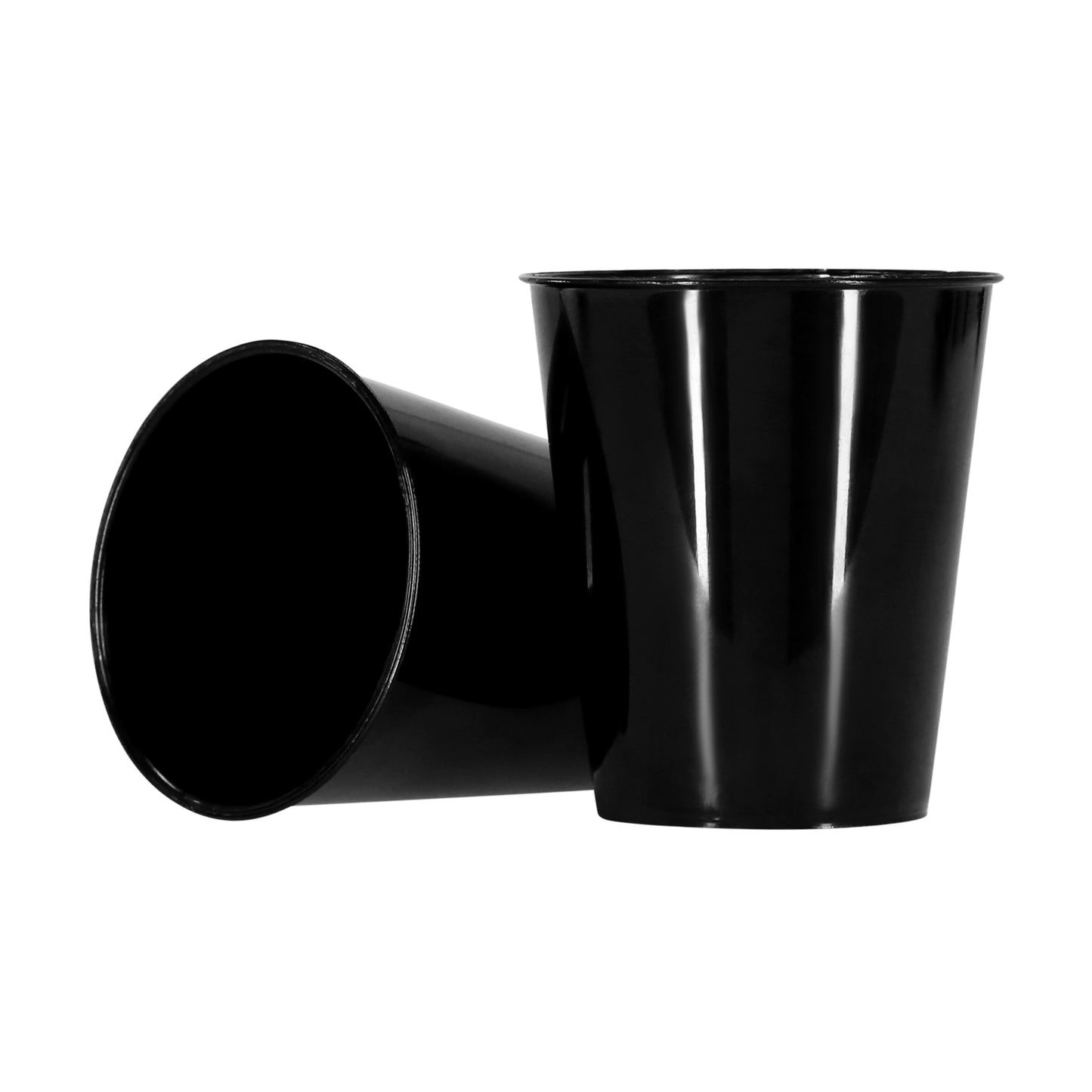 50 x Black Plastic Biodegradable Shot Glasses 50ml 5cl