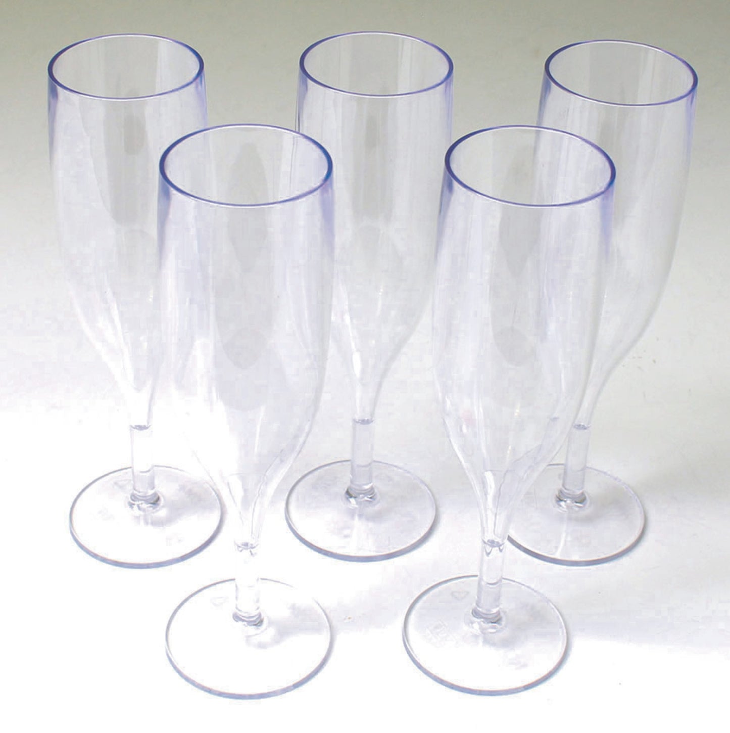 6 x Clear Reusable Plastic Prosecco Flutes 175ml 6oz CE Marked at 125ml