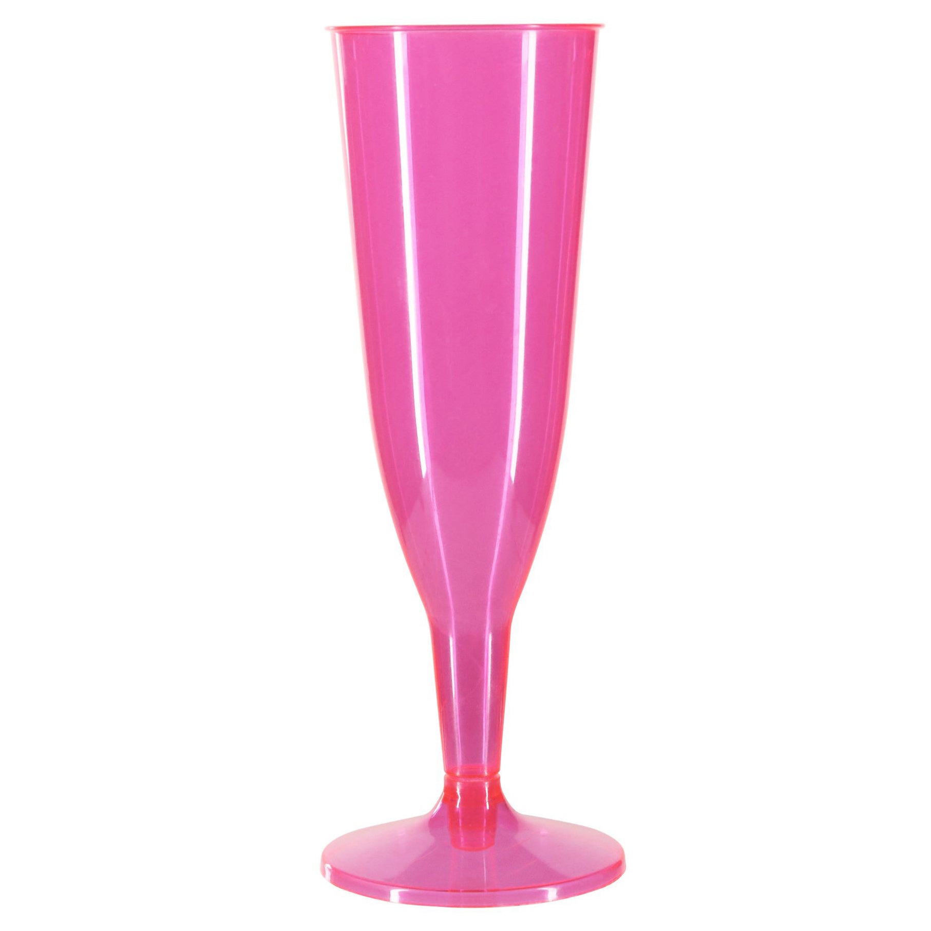 6 x Pink Disposable Plastic Prosecco Flutes 175ml 6oz