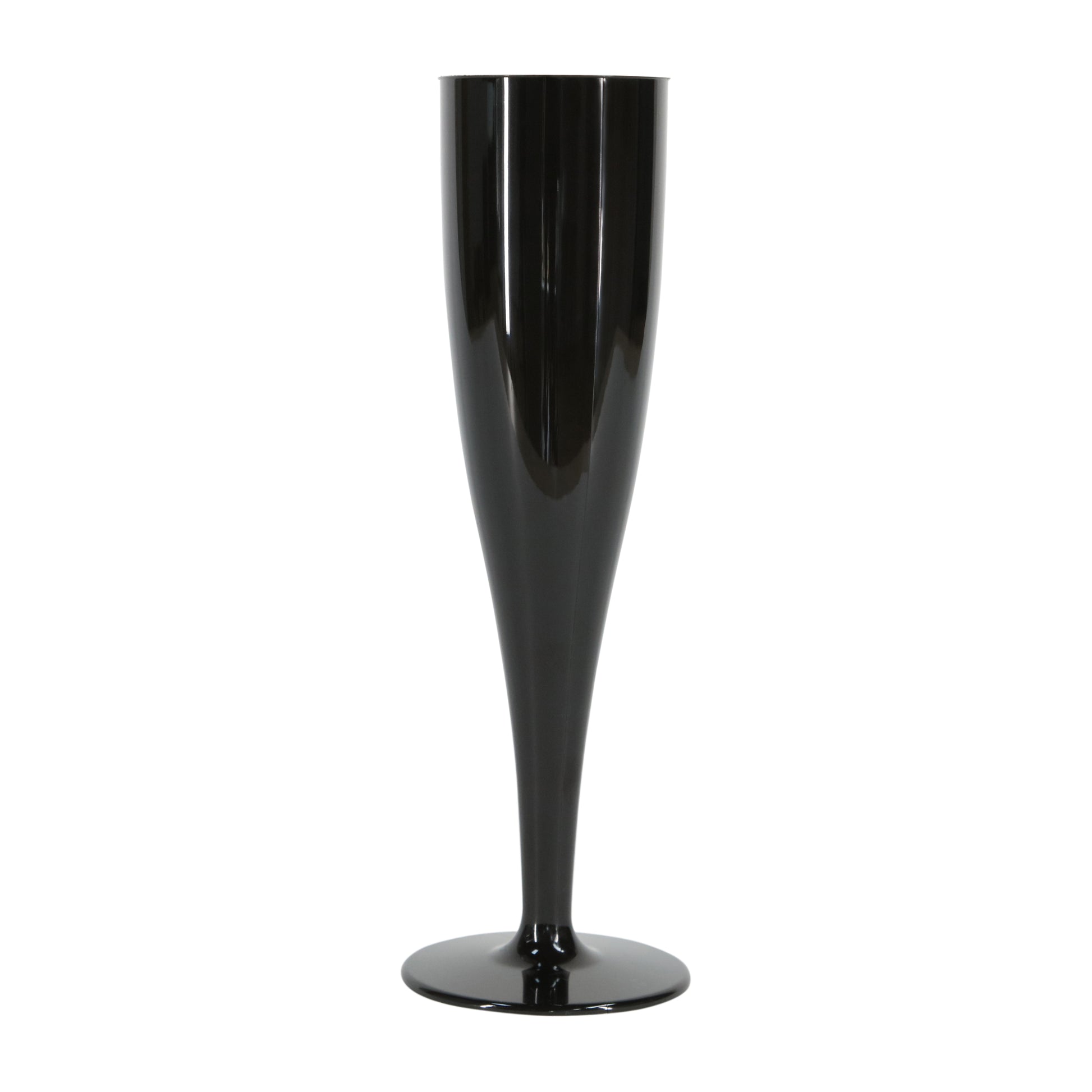 50 x Black Biodegradable Plastic Prosecco Flutes 175ml 6oz