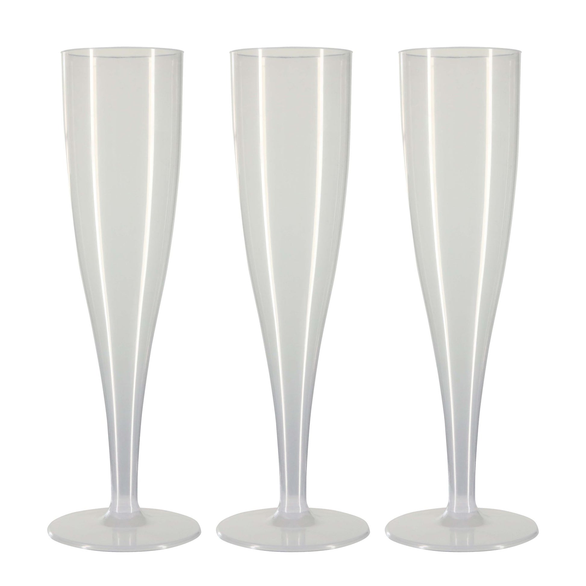 50 x Colourless Biodegradable Plastic Prosecco Flutes 175ml 6oz